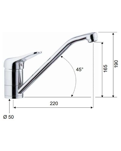 Смеситель для кухни Remer Kiss K40 Хром