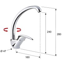 Смеситель для кухни Remer Giga Four G42 Хром