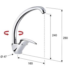 Смеситель для кухни Remer Giga Four G42 Хром