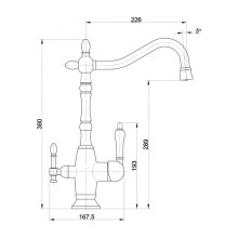 Смеситель для кухни с подключением к фильтру Milacio Castellon Ceramic MC.514.BR