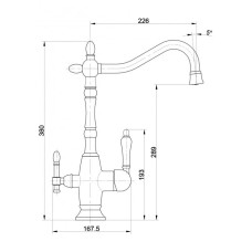 Смеситель для кухни с подключением к фильтру Milacio Castellon Ceramic MC.514.BR