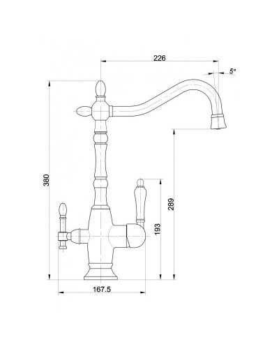 Смеситель для кухни с подключением к фильтру Milacio Castellon Ceramic MC.514.BR