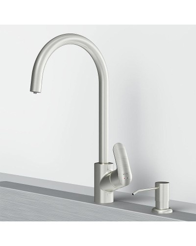 Смеситель для кухни AM.PM Like F8007T11 с дозатором для моющего средства Сатин