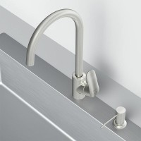 Смеситель для кухни AM.PM Like F8007T11 с дозатором для моющего средства Сатин