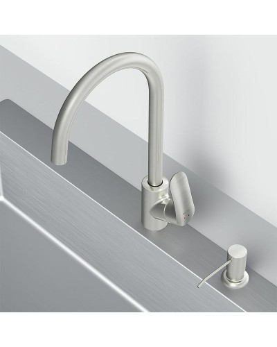 Смеситель для кухни AM.PM Like F8007T11 с дозатором для моющего средства Сатин