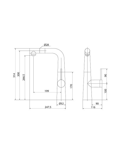 Смеситель для кухни Iddis Pure PURBLPFi05 Черный матовый