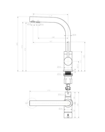 Смеситель для кухни с подключением к фильтру Paulmark Essen Es213011-CHCR