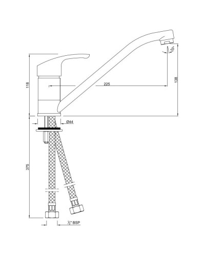 Смеситель для кухни Jaquar Eko EKO-CHR-33173B
