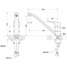 Смеситель для кухни Bravat Vega F7119177CP-1