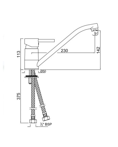 Смеситель для кухни Jaquar Florentine FLR-CHR-5173B