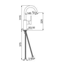 Смеситель для кухни Jaquar Kubix-F KUB-CHR-35179FB