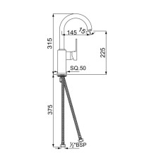 Смеситель для кухни Jaquar Kubix-F KUB-CHR-35179FB