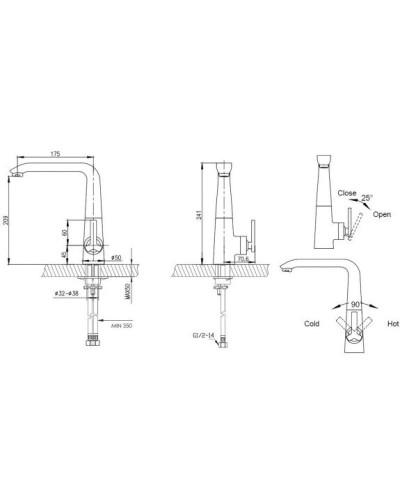 Смеситель для кухни Bravat Waterfall F773107C-1