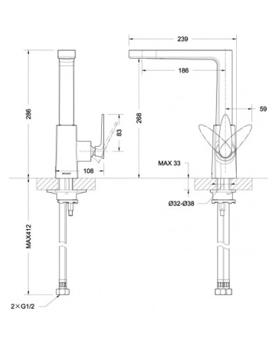 Смеситель для кухни Bravat Spring F779113C-1