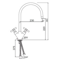 Смеситель для кухни Jaquar Solo SOL-CHR-6319B