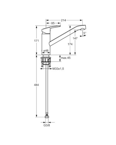 Смеситель для кухни Hansa Polo 51482273