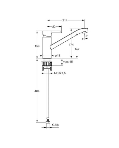 Смеситель для кухни Hansa Pinto 45082203