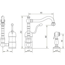 Смеситель для кухни Migliore Queen Nostalgia ML.CUC-468.RA