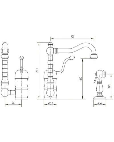 Смеситель для кухни Migliore Queen Nostalgia ML.CUC-468.RA