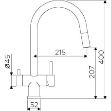 Смеситель для кухни с подключением к фильтру Omoikiri Akita-S-BN