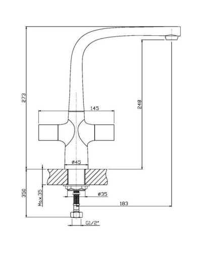 Смеситель для кухни Orange Kristi M33-001cr