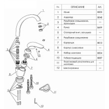 Смеситель для кухни WasserKRAFT Rossel 2807 Хром