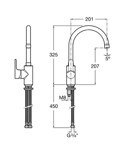 Смеситель для кухни Roca L20 CS 5A8409C0M Хром