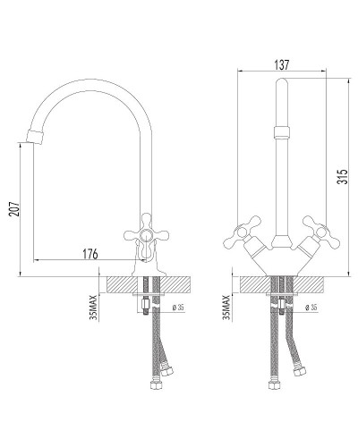 Смеситель для кухни Lemark Standard LM2105C Хром