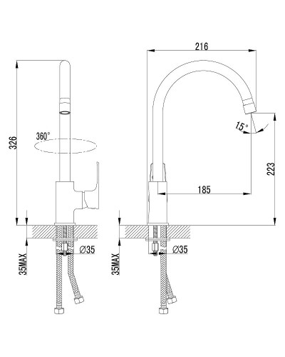 Смеситель для кухни Lemark Plus Factor LM1605C Хром