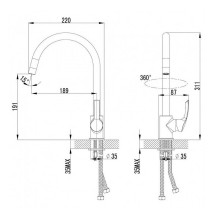 Смеситель для кухни Lemark Plus Strike LM1105C Хром