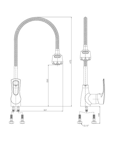 Смеситель для кухни Rossinka T T40-26 Хром