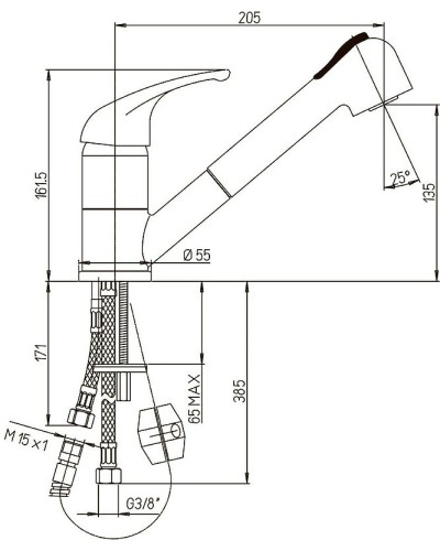 Смеситель для кухни Paini Creta 42CR568LMKM Хром