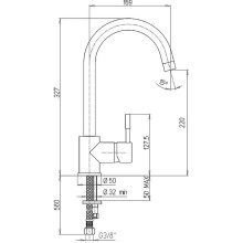 Смеситель для кухни Paini Cox 78H4572CRL2LMKM Хром Черный