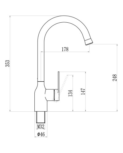 Смеситель для кухни Savol 800H S-601816H