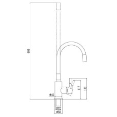 Смеситель для кухни Savol 304 SUS6002-04