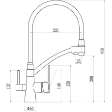 Смеситель для кухни с подключением к фильтру Savol S-L1805L-04