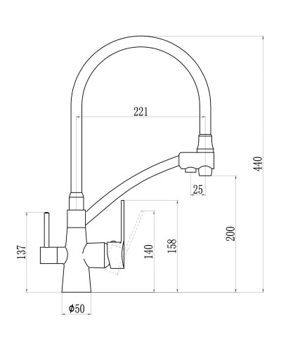 Смеситель для кухни с подключением к фильтру Savol S-L1805-04