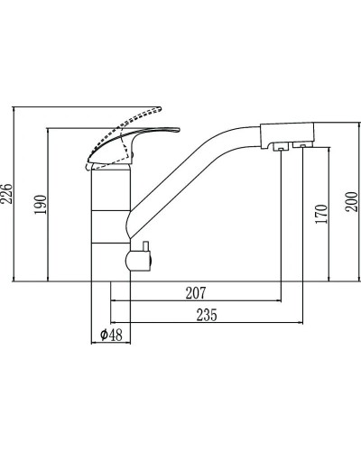 Смеситель для кухни с подключением к фильтру Savol S-L1321L