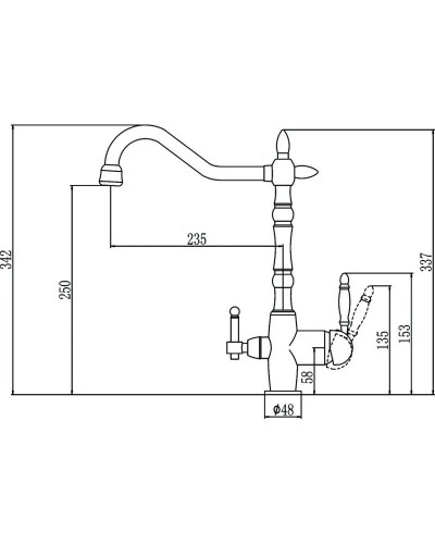 Смеситель для кухни с подключением к фильтру Savol S-L1803B
