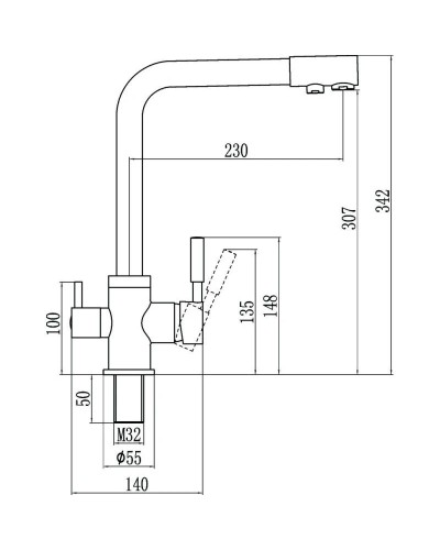 Смеситель для кухни с подключением к фильтру Savol S-L1801C