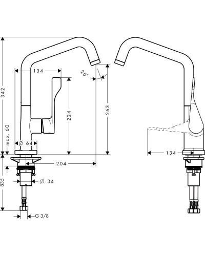 Смеситель для кухни Axor Citterio 39853000