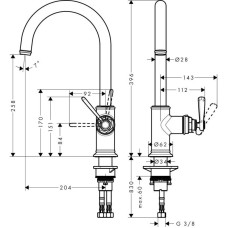 Смеситель для кухни Axor Montreux 16580000