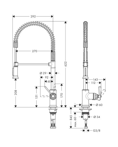 Смеситель для кухни Axor Montreux 16582000