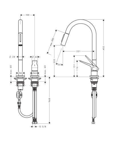 Смеситель для кухни Axor Citterio M 34822800