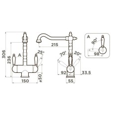 Смеситель для кухни с подключением к фильтру Omoikiri Amagasaki-MA марципан 4994233