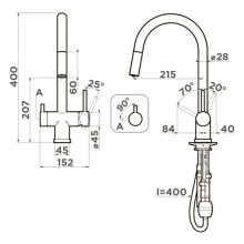 Смеситель для кухни с подключением к фильтру Omoikiri Akita-S-C 4994330