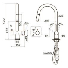 Смеситель для кухни с подключением к фильтру Omoikiri Akita-S-C 4994330