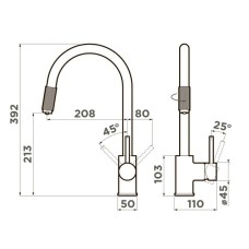 Смеситель для кухни с подключением к фильтру Omoikiri Tamura-BN нержавеющая сталь 4994334