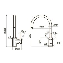 Смеситель для кухни Omoikiri Wakayama-BN нержавеющая сталь 4994244