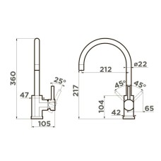 Смеситель для кухни Omoikiri Wakayama-BN нержавеющая сталь 4994244